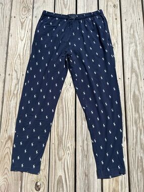 Polo Ralph Lauren Pajama Pants Mens Large Blue Pony Logo Lounge Sleepwear